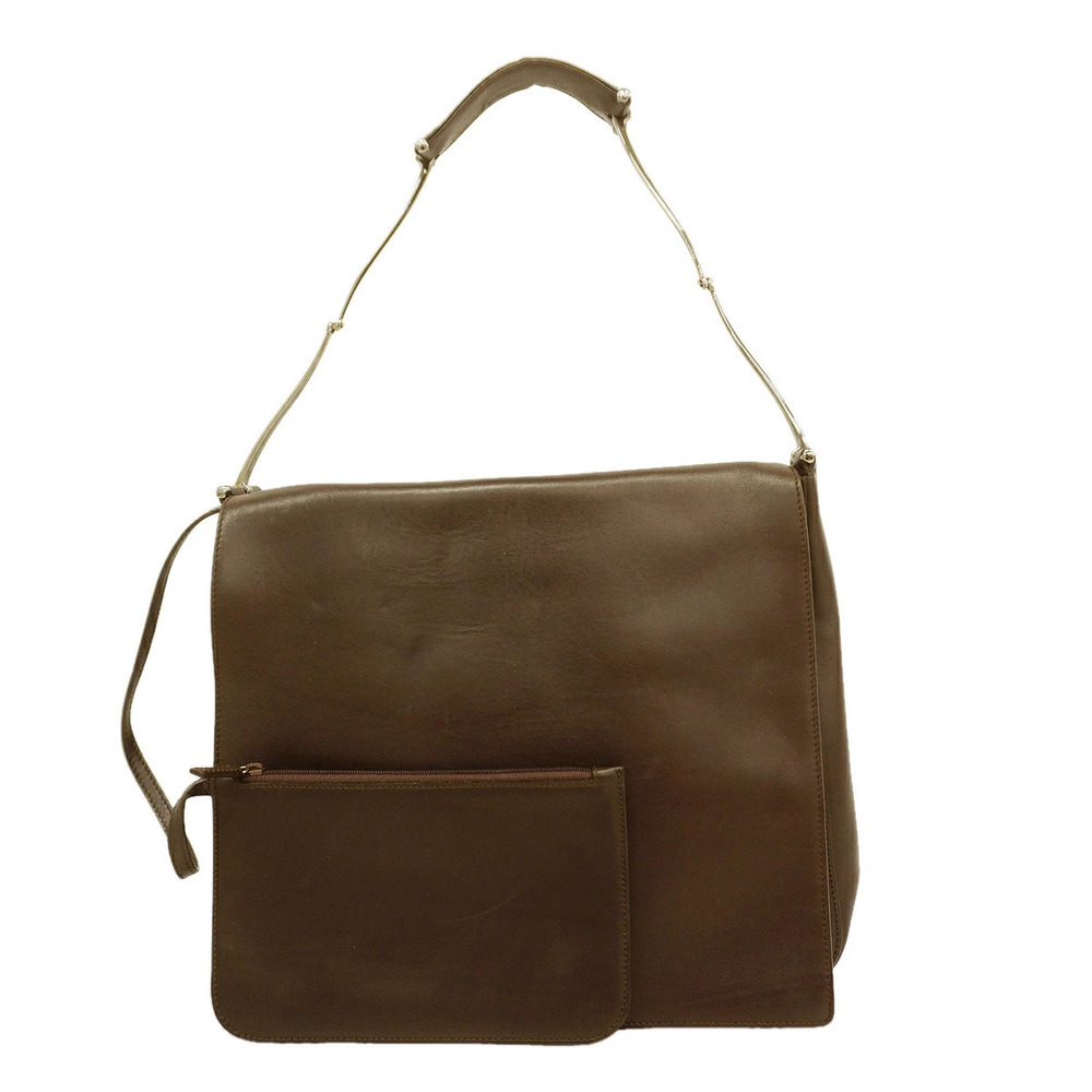 Gucci Handbag Horsebit Leather Dark Brown